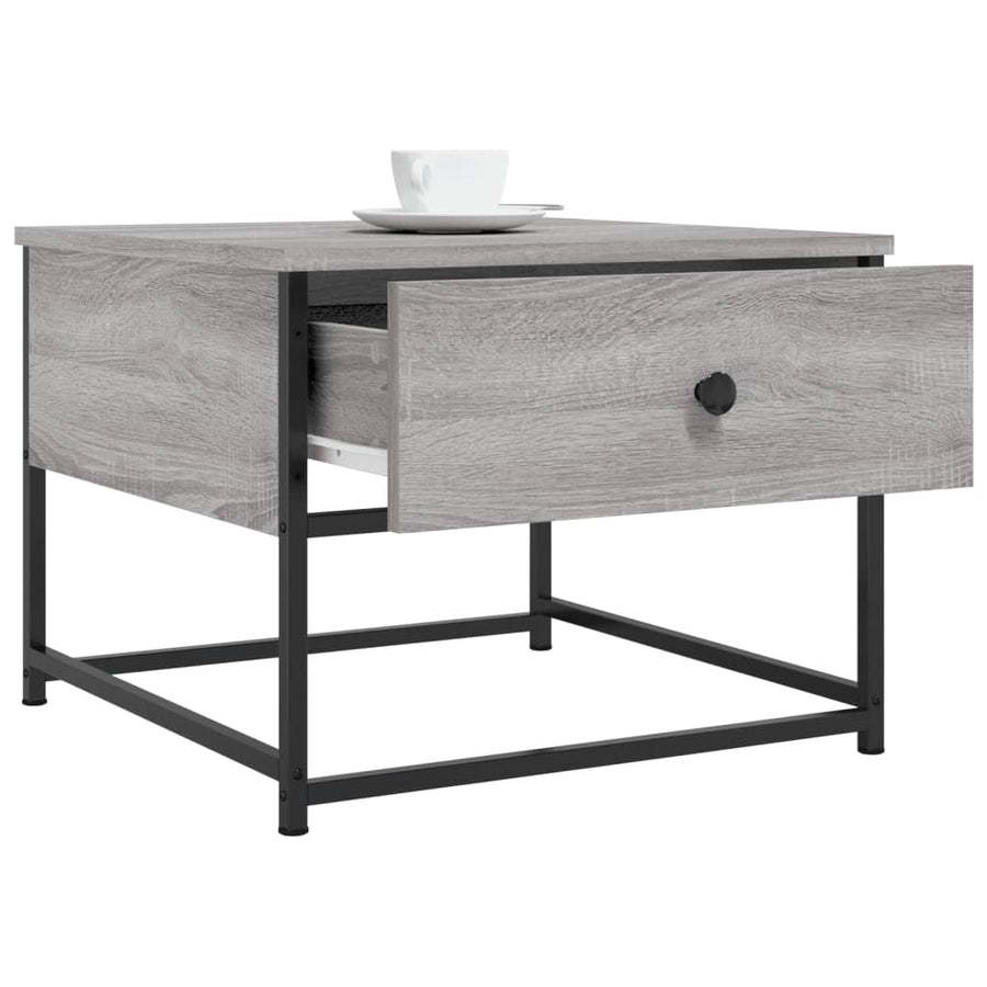 Salontafel Bewerkt Hout Eikenkleurig 51 x 51 x 40 cm Grijs sonoma