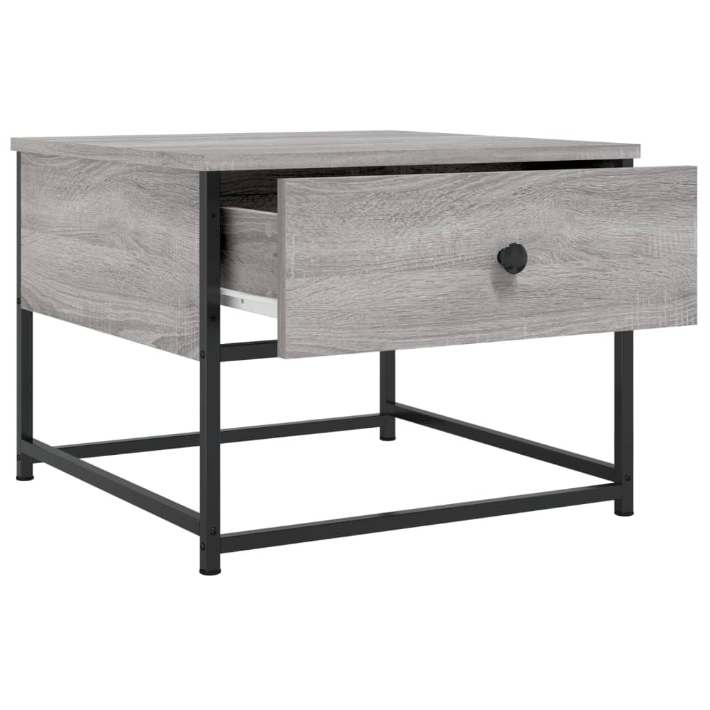 Salontafel Bewerkt Hout Eikenkleurig 51 x 51 x 40 cm Grijs sonoma