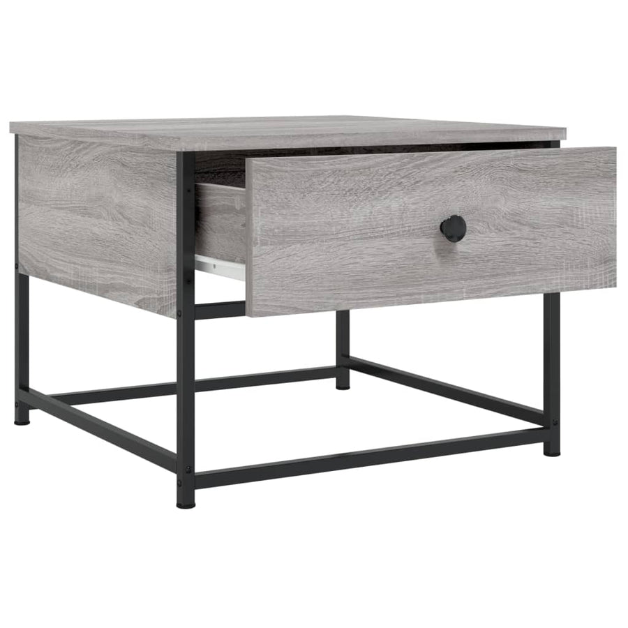 Salontafel Bewerkt Hout Eikenkleurig 51 x 51 x 40 cm Grijs sonoma
