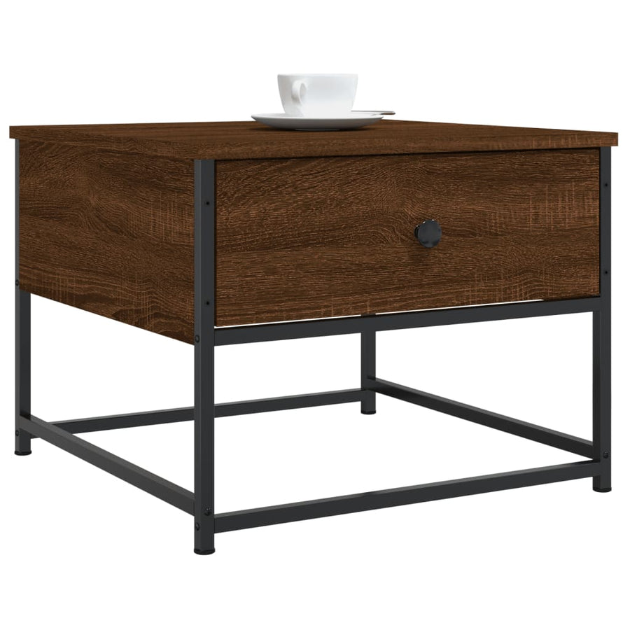 Salontafel Bewerkt Hout 51 x 51 x 40 cm bruin eikenkleur