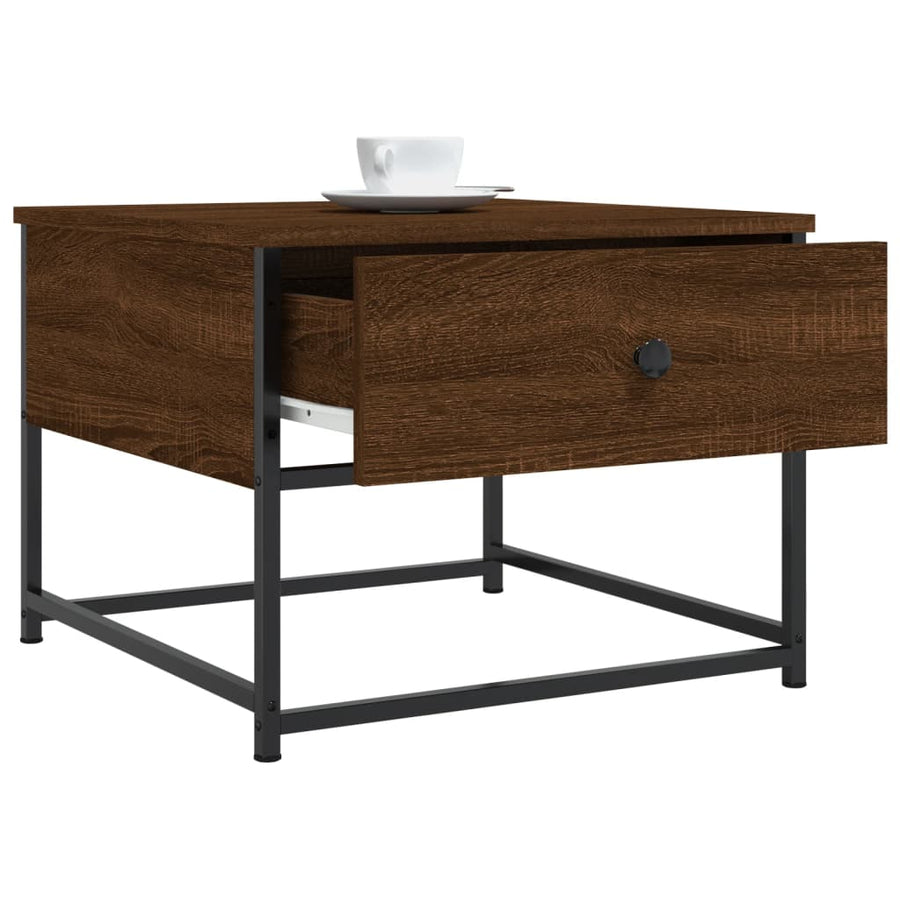 Salontafel Bewerkt Hout 51 x 51 x 40 cm bruin eikenkleur