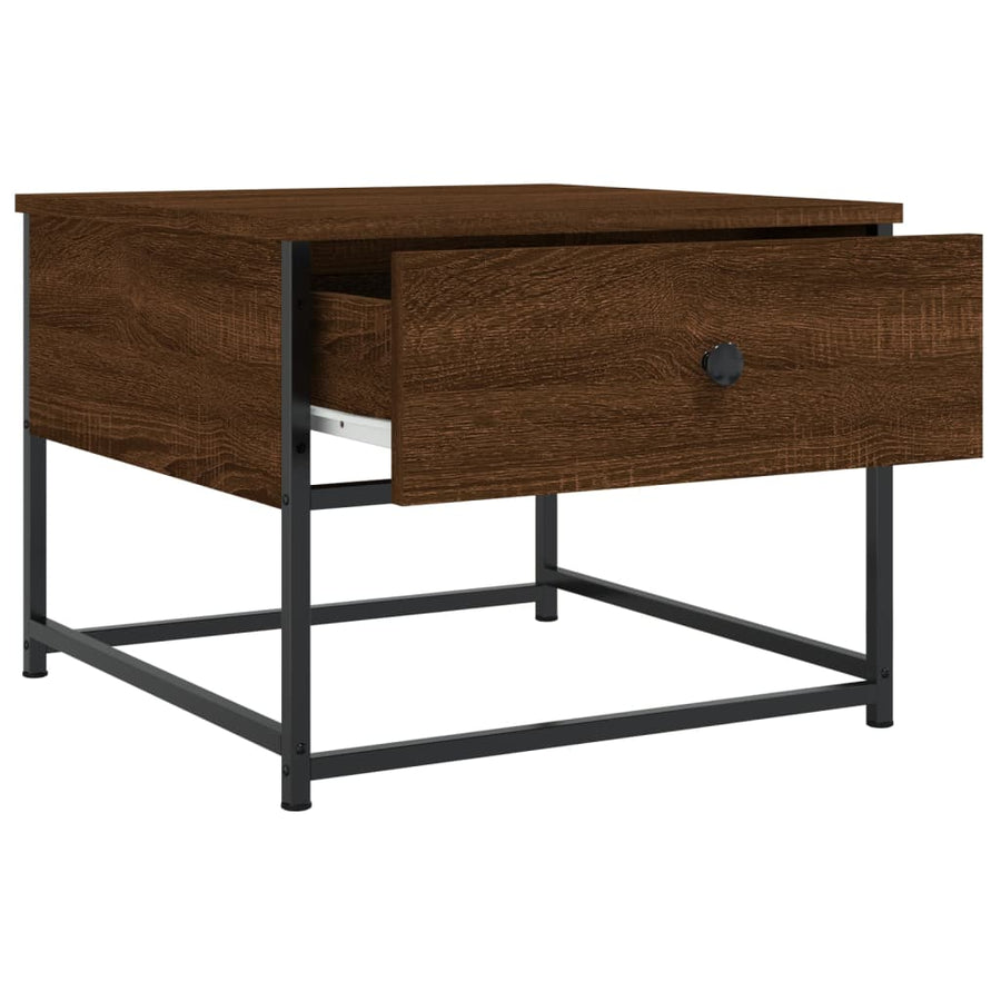 Salontafel Bewerkt Hout 51 x 51 x 40 cm bruin eikenkleur