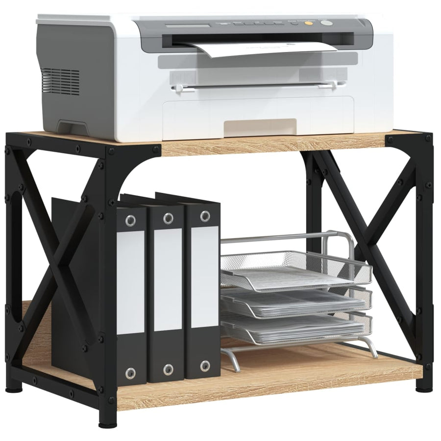 Printerstandaard 44X26X31,5 Cm Bewerkt Hout Kleurig Sonoma eiken