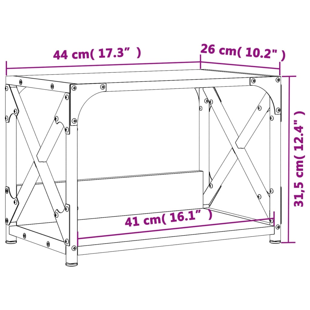 Printerstandaard 44X26X31,5 Cm Bewerkt Hout Kleurig Sonoma eiken