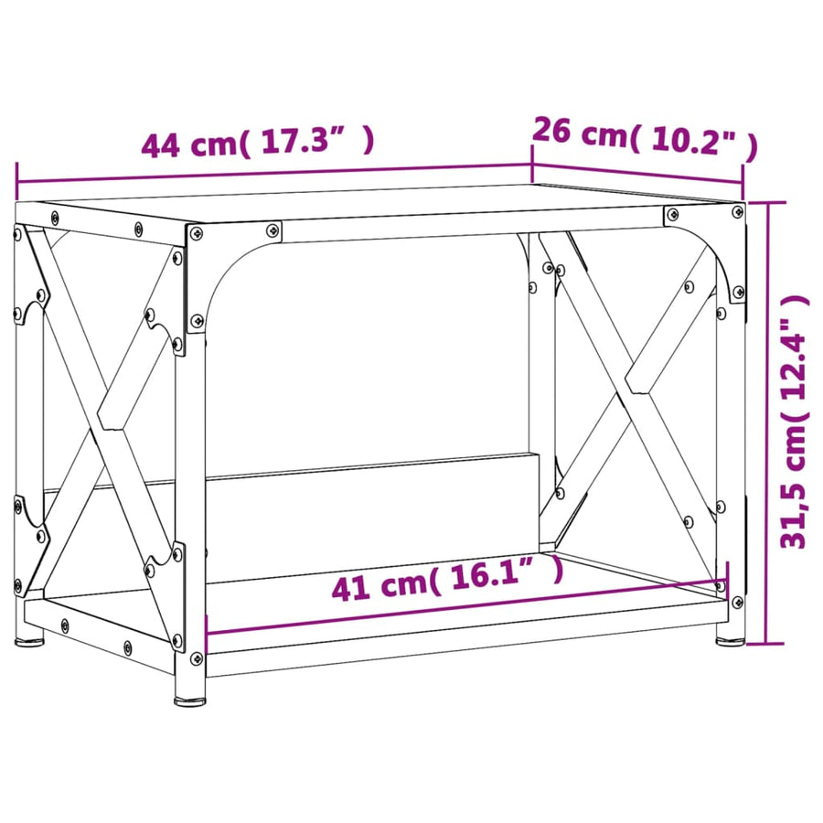 Printerstandaard 44X26X31,5 Cm Bewerkt Hout Kleur Gerookt eiken