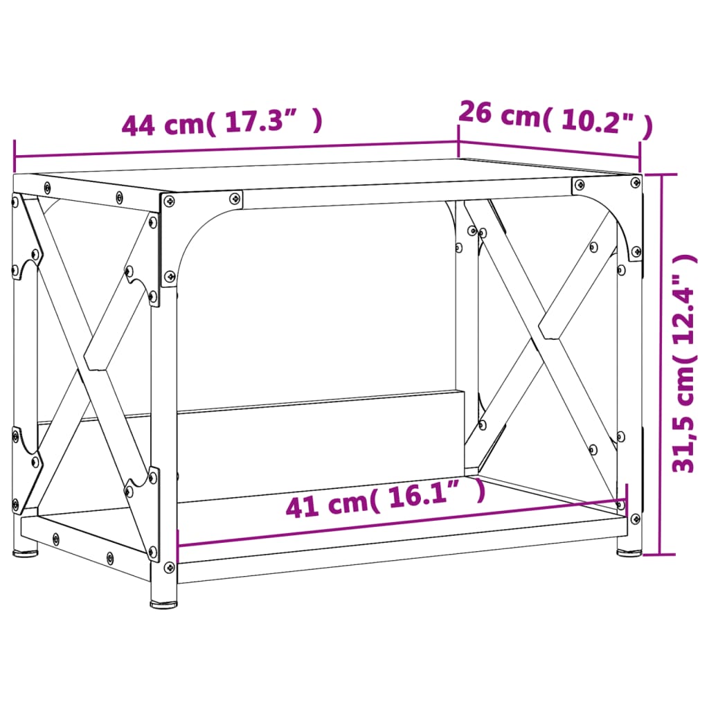 Printerstandaard 44x26x31,5 cm bewerkt hout grijs sonoma eiken Grijs sonoma