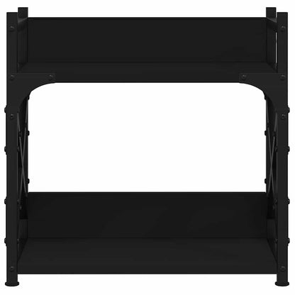 Printerstandaard 2-laags 40x20x40 cm bewerkt hout zwart