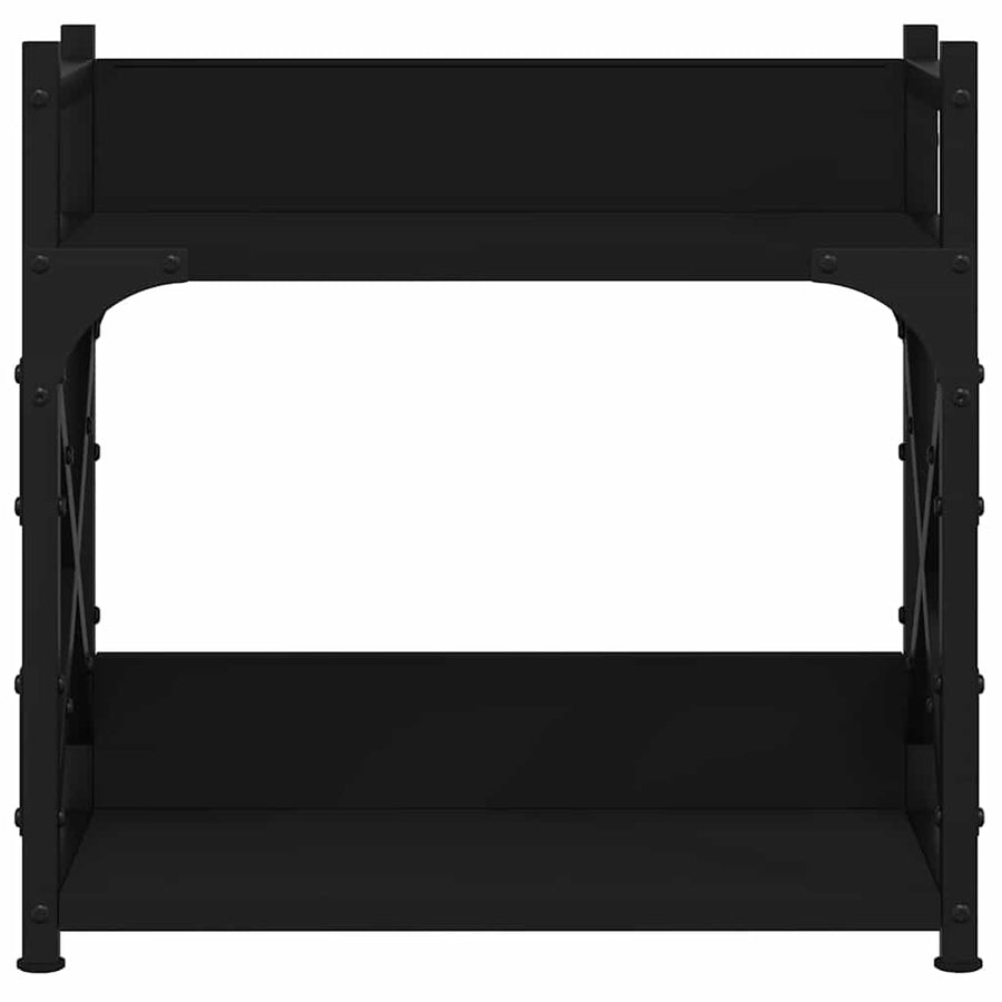 Printerstandaard 2-laags 40x20x40 cm bewerkt hout zwart
