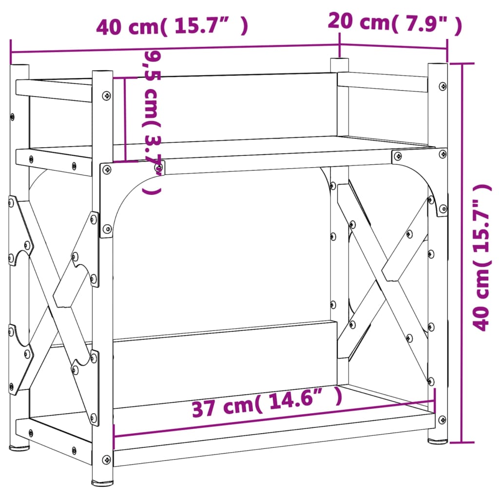 Printerstandaard 2-Laags 40X20X40 Cm Bewerkt Hout Sonoma eiken