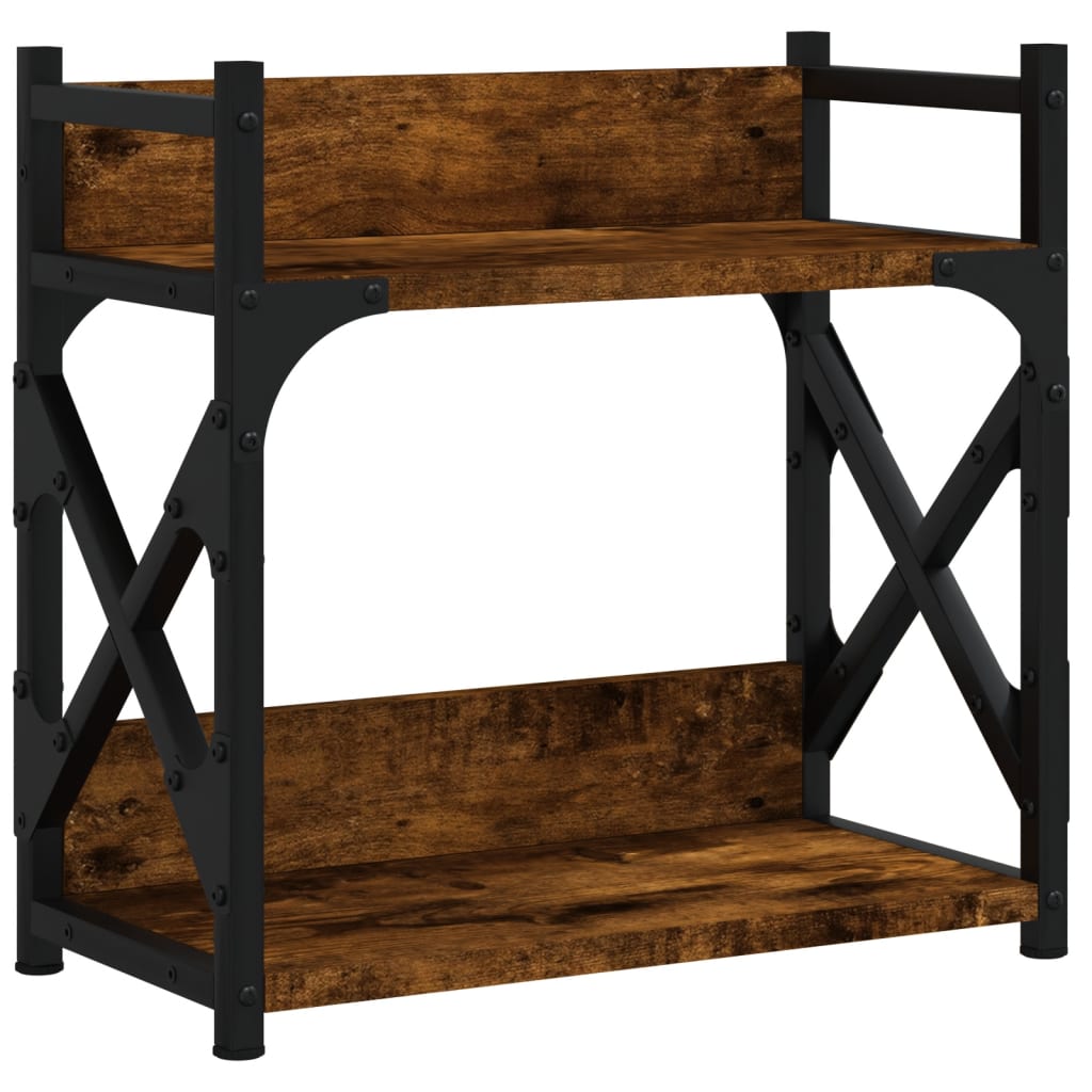 Printerstandaard 2-laags 40x20x40 cm bewerkt hout gerookt eiken Gerookt eiken