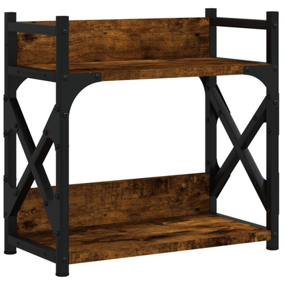 Printerstandaard 2-laags 40x20x40 cm bewerkt hout gerookt eiken Gerookt eiken