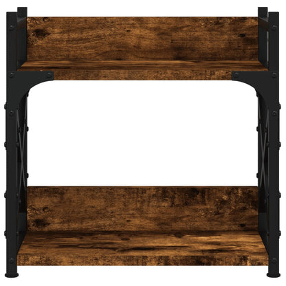 Printerstandaard 2-laags 40x20x40 cm bewerkt hout gerookt eiken Gerookt eiken