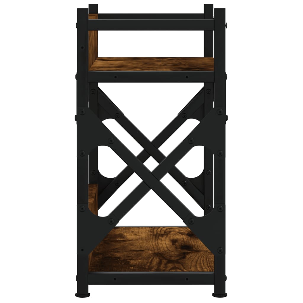 Printerstandaard 2-laags 40x20x40 cm bewerkt hout gerookt eiken Gerookt eiken