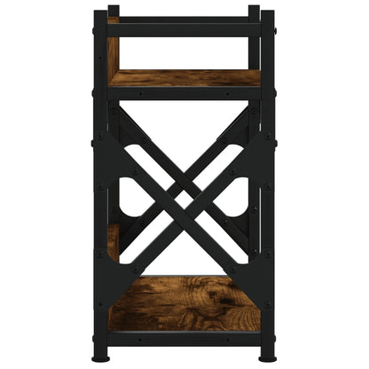 Printerstandaard 2-laags 40x20x40 cm bewerkt hout gerookt eiken Gerookt eiken