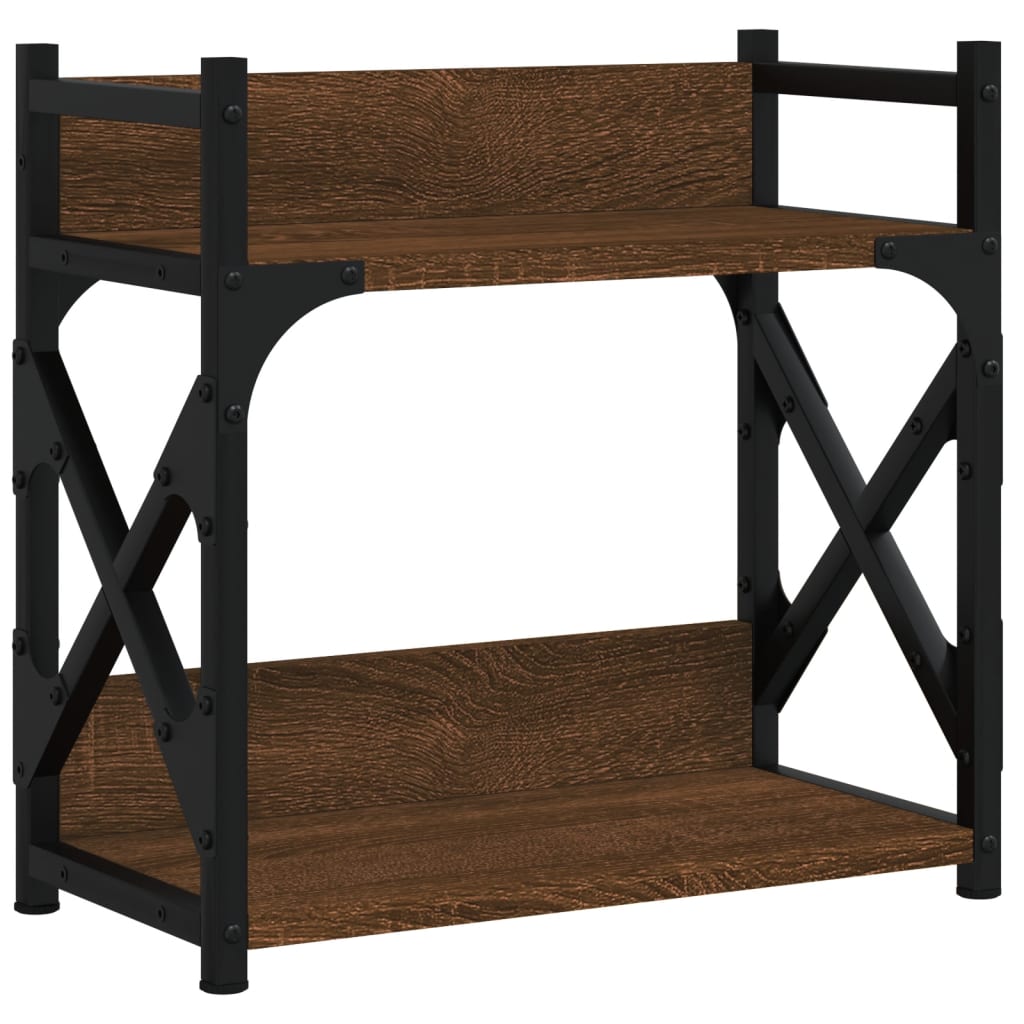 Printerstandaard 2-Laags 40X20X40 Cm Bewerkt Hout Bruineiken bruin eikenkleur
