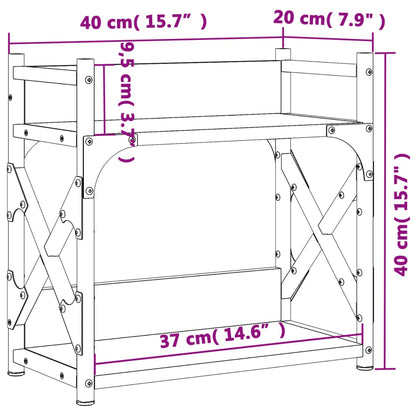 Printerstandaard 2-Laags 40X20X40 Cm Bewerkt Hout Bruineiken bruin eikenkleur