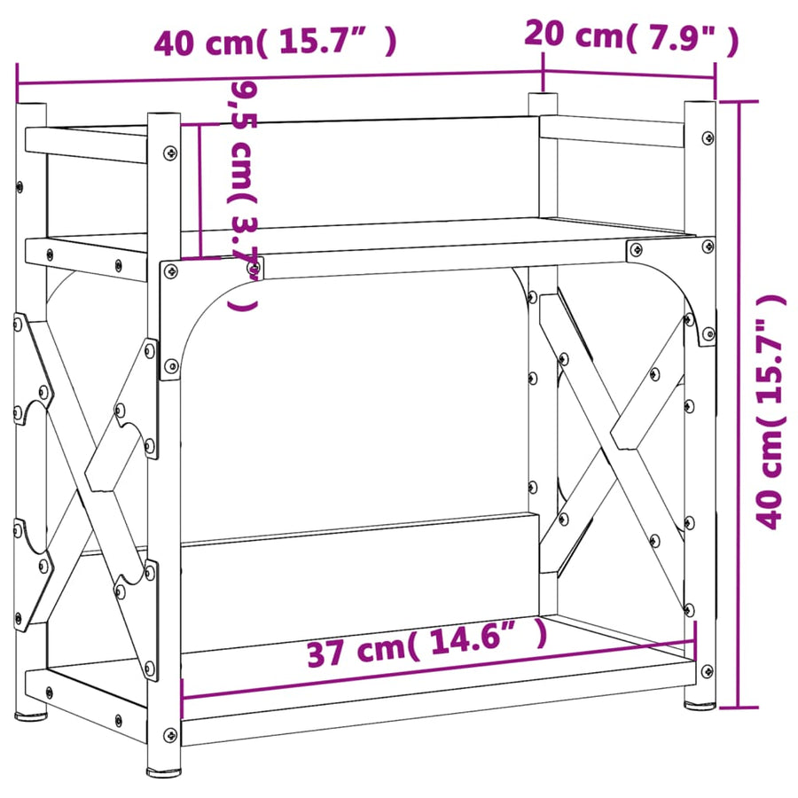 Printerstandaard 2-Laags 40X20X40 Cm Bewerkt Hout Bruineiken bruin eikenkleur