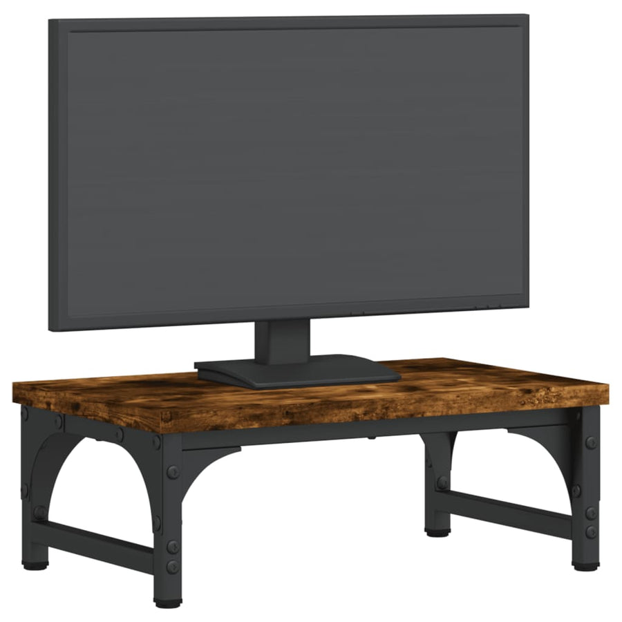 Monitorstandaard 37x23x14 cm bewerkt hout gerookt eikenkleurig