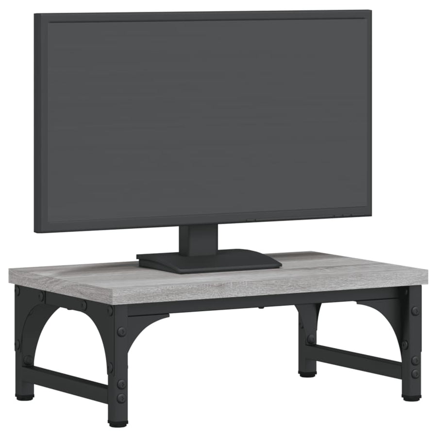 Monitorstandaard 37x23x14 cm bewerkt hout grijs sonoma eiken 37 x 23 x 14 cm Grijs sonoma