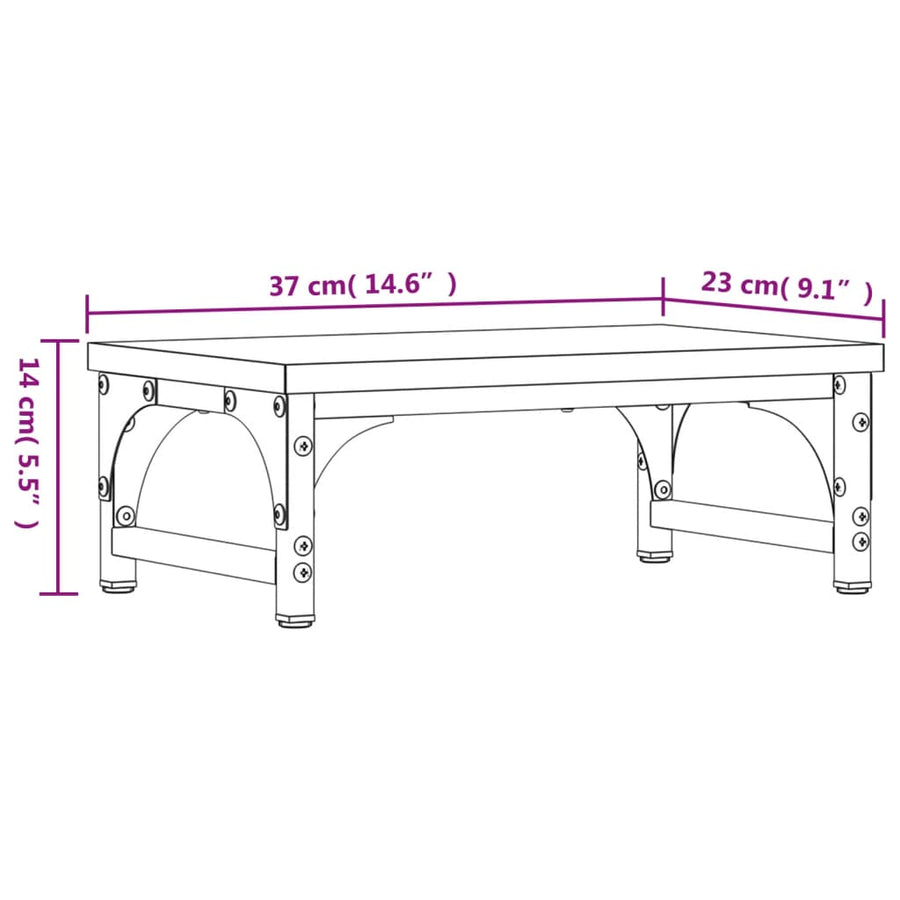 Monitorstandaard 37x23x14 cm bewerkt hout grijs sonoma eiken 37 x 23 x 14 cm Grijs sonoma