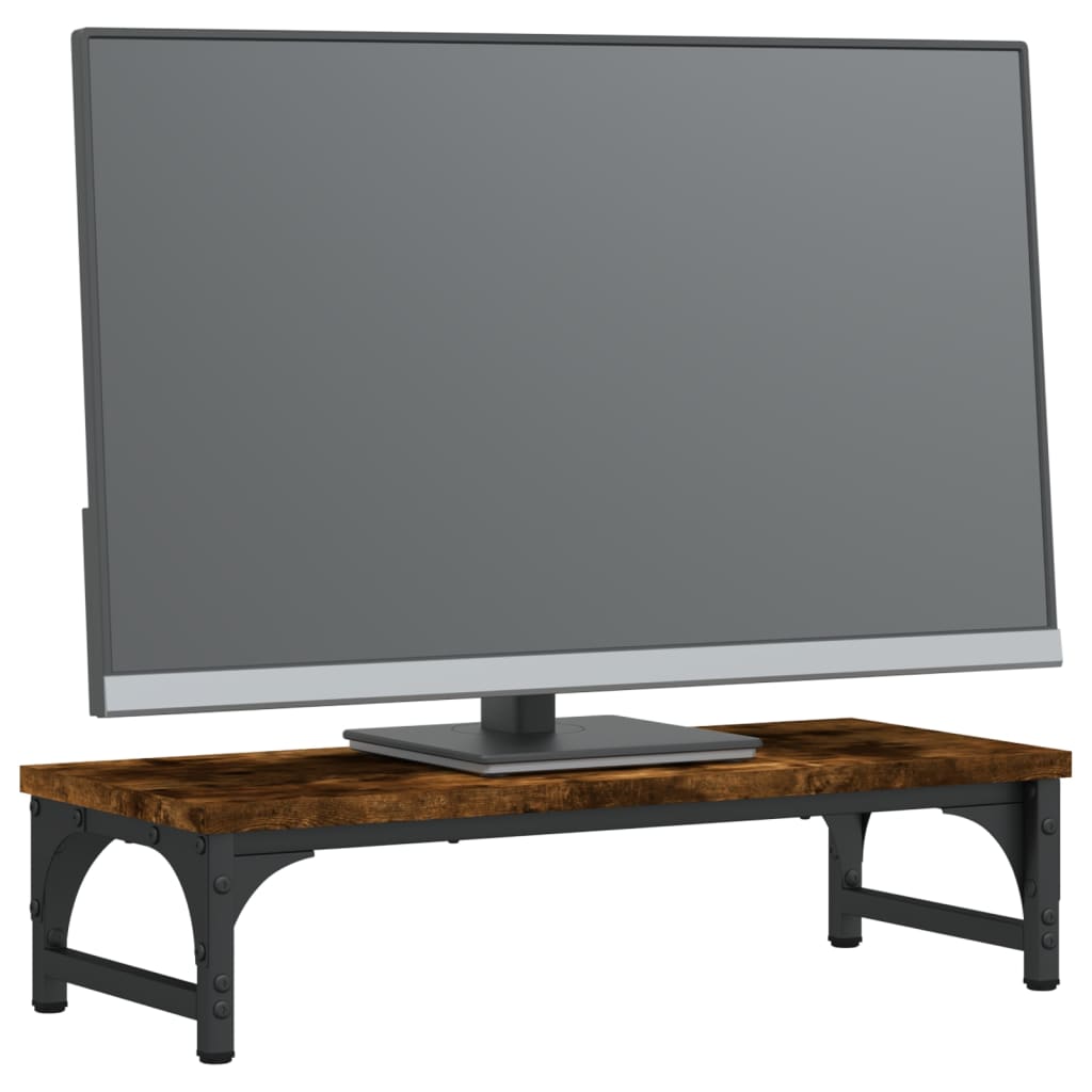 Monitorstandaard Bewerkt Hout Kleurig 55 x 23 x 14 cm Gerookt eiken