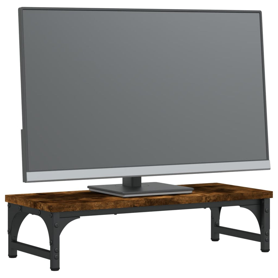 Monitorstandaard Bewerkt Hout Kleurig 55 x 23 x 14 cm Gerookt eiken