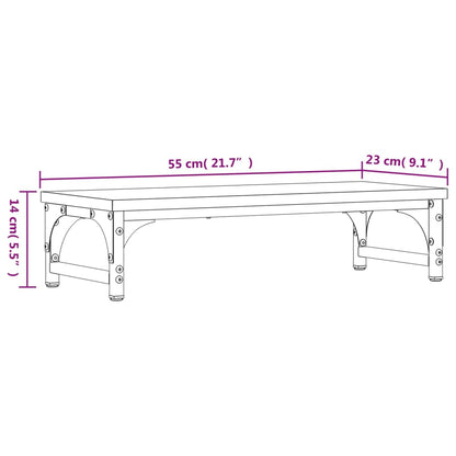 Monitorstandaard Bewerkt Hout Kleurig 55 x 23 x 14 cm Gerookt eiken