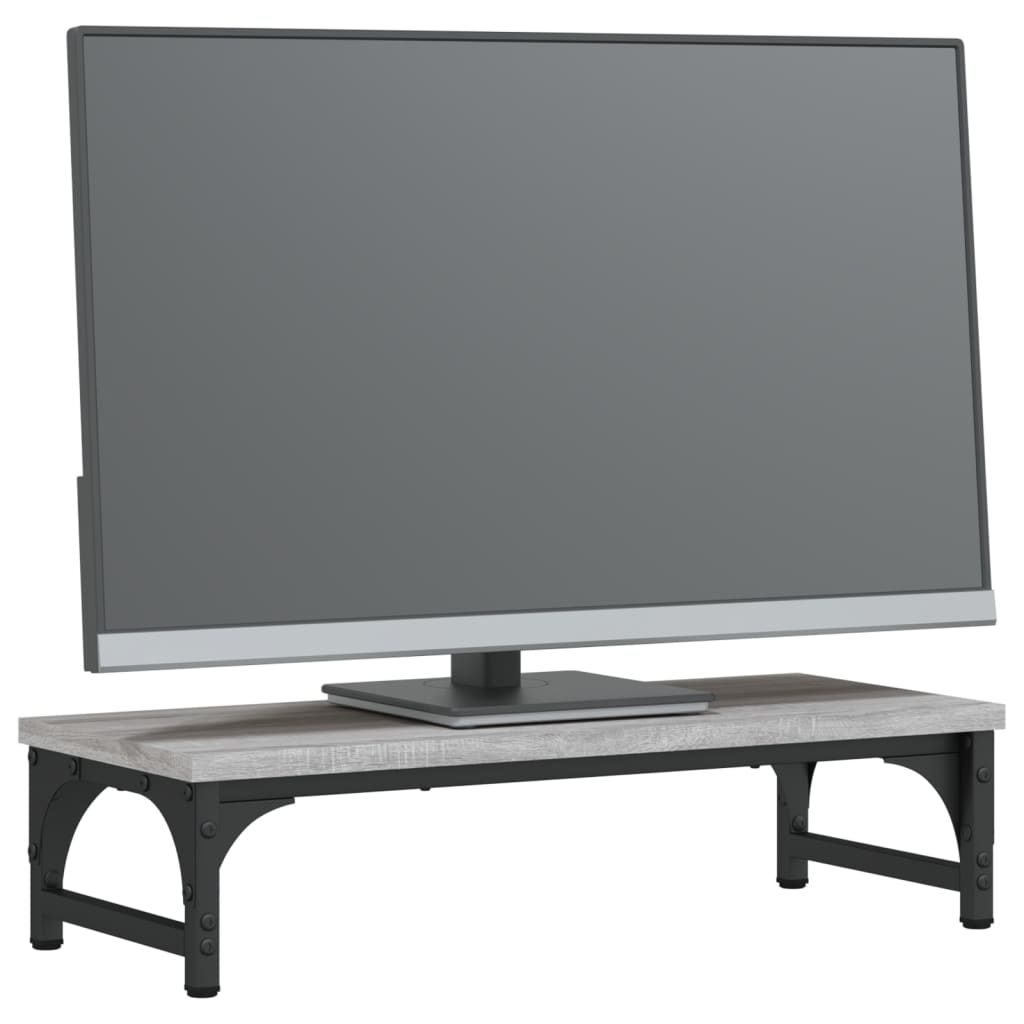 Monitorstandaard 55x23x14 cm bewerkt hout grijs sonoma eiken 55 x 23 x 14 cm Grijs sonoma