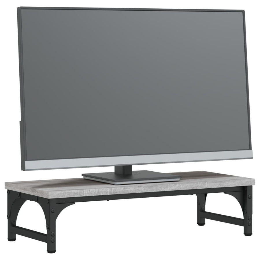 Monitorstandaard 55x23x14 cm bewerkt hout grijs sonoma eiken 55 x 23 x 14 cm Grijs sonoma