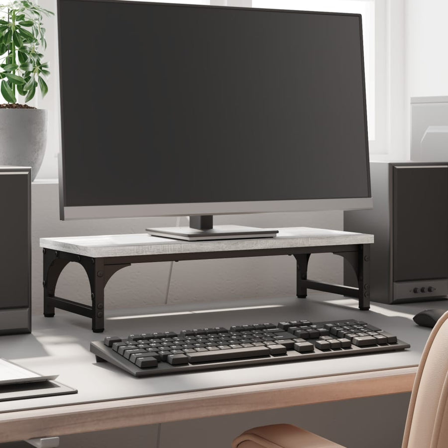 Monitorstandaard 55x23x14 cm bewerkt hout grijs sonoma eiken 55 x 23 x 14 cm Grijs sonoma