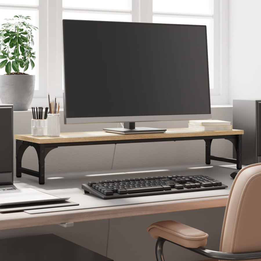 Monitorstandaard 85x23x15,5 cm bewerkt hout sonoma eikenkleurig 85 x 23 x 15.5 cm Sonoma eiken