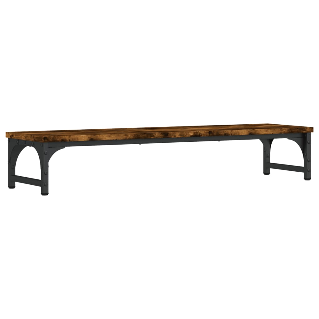Monitorstandaard 85x23x15,5 cm bewerkt hout gerookt eikenkleur