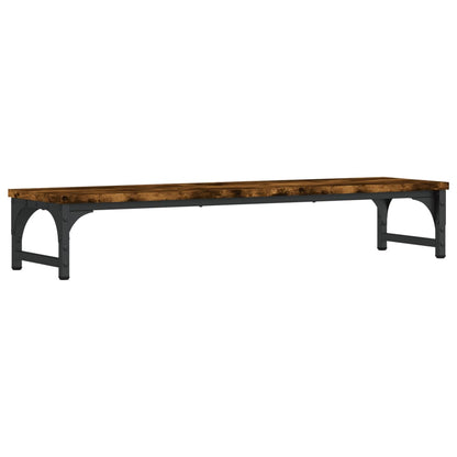 Monitorstandaard 85x23x15,5 cm bewerkt hout gerookt eikenkleur