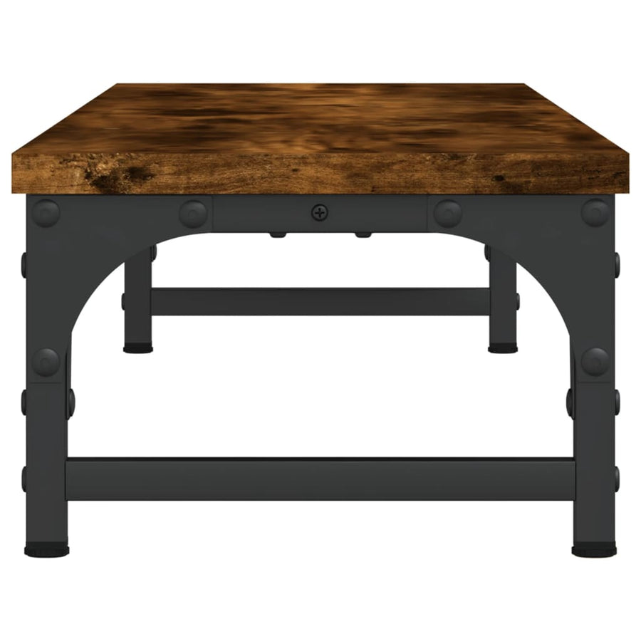 Monitorstandaard 85x23x15,5 cm bewerkt hout gerookt eikenkleur