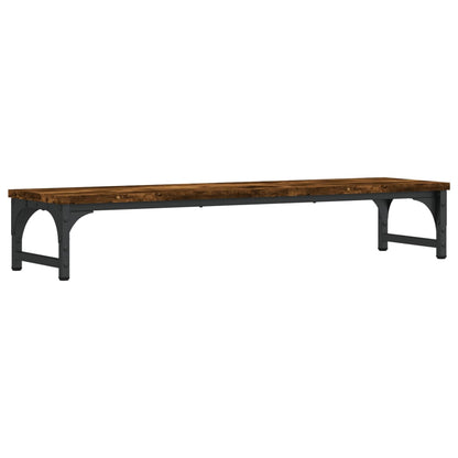 Monitorstandaard 85x23x15,5 cm bewerkt hout gerookt eikenkleur