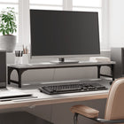 Monitorstandaard 85x23x15,5 cm bewerkt hout grijs