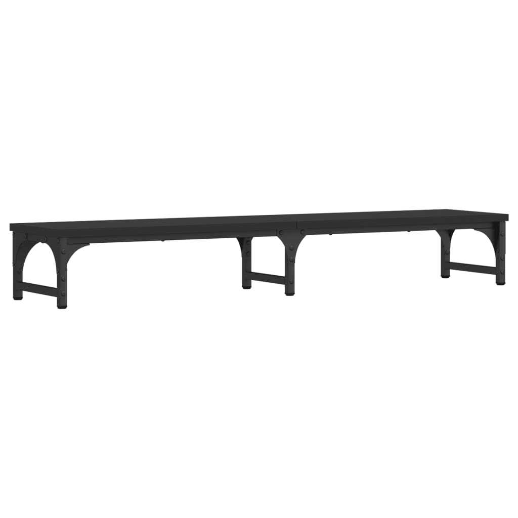 Monitorstandaard 105x23x15,5 cm bewerkt hout zwart 105 x 23 x 15.5 cm Zwart