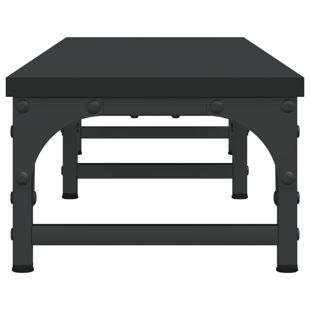 Monitorstandaard 105x23x15,5 cm bewerkt hout zwart 105 x 23 x 15.5 cm Zwart