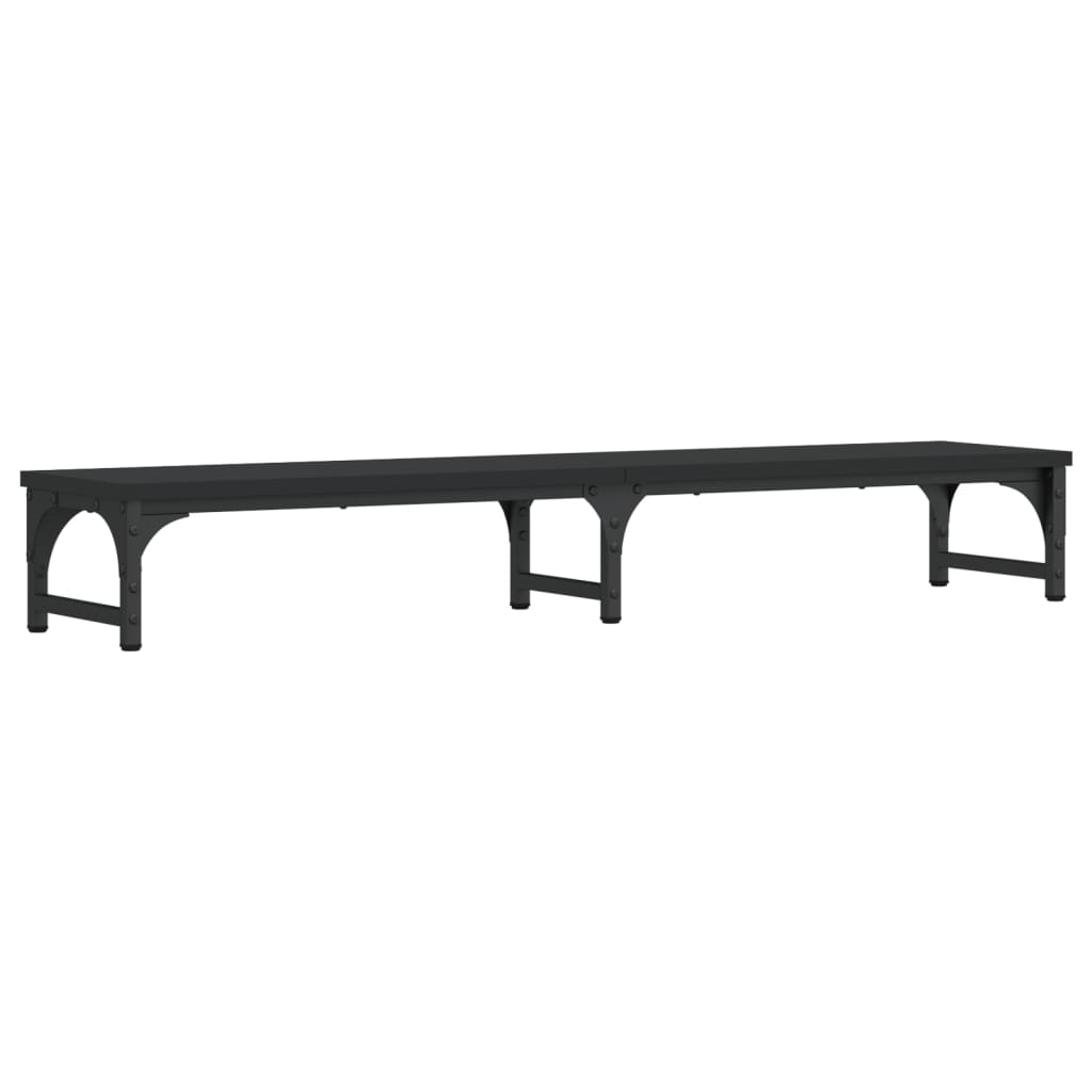 Monitorstandaard 105x23x15,5 cm bewerkt hout zwart 105 x 23 x 15.5 cm Zwart