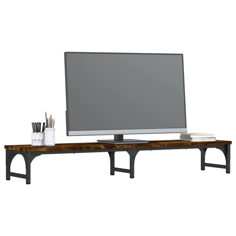 Monitorstandaard 105x23x15,5 cm bewerkt hout gerookt eikenkleur 105 x 23 x 15.5 cm Gerookt eiken