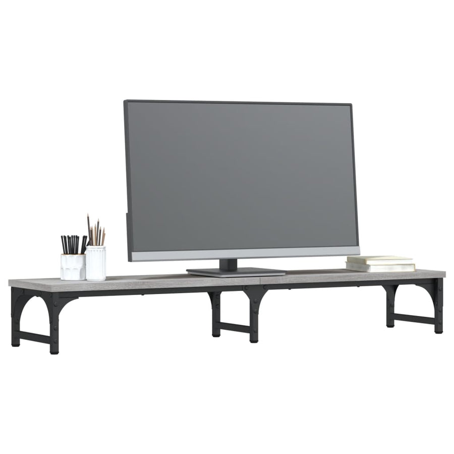 Monitorstandaard 105x23x15,5 cm bewerkt hout grijs sonoma 105 x 23 x 15.5 cm Grijs sonoma