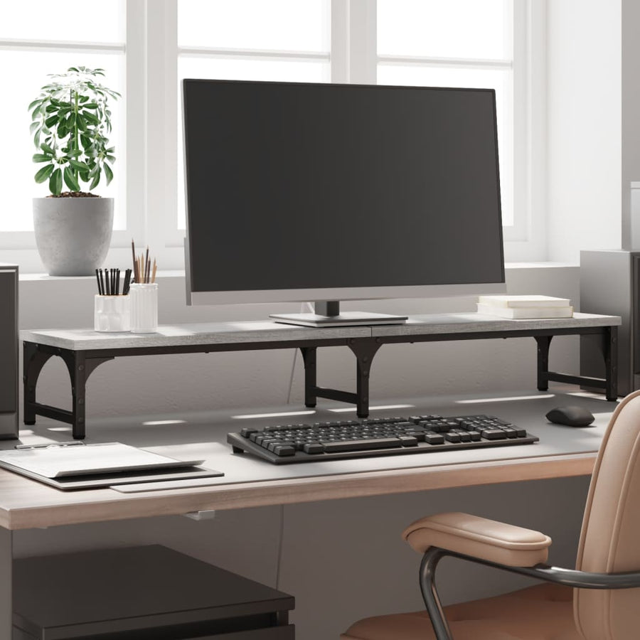 Monitorstandaard 105x23x15,5 cm bewerkt hout grijs sonoma 105 x 23 x 15.5 cm Grijs sonoma