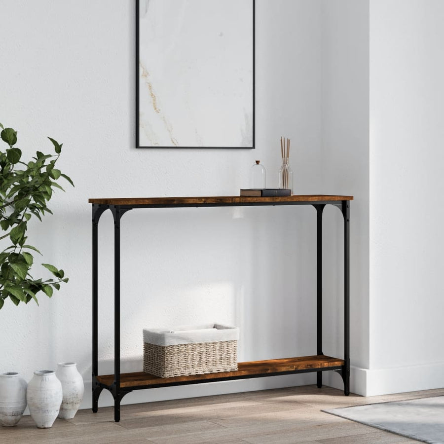 Wandtafel 100X22,5X75 Cm Bewerkt Hout Kleurig Gerookt eiken