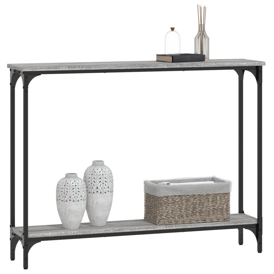 Wandtafel 100X22,5X75 Cm Bewerkt Hout Eikenkleurig Grijs sonoma