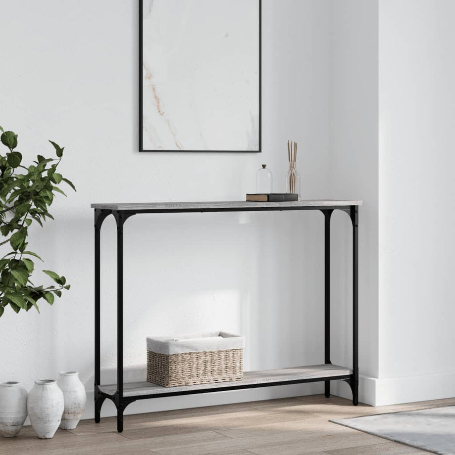 Wandtafel 100X22,5X75 Cm Bewerkt Hout Eikenkleurig Grijs sonoma