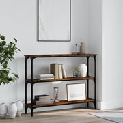 Wandtafel 100x22,5x75 cm bewerkt hout gerookt eiken