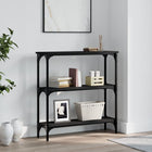 Console table 75x22.5x75 cm carved wood black