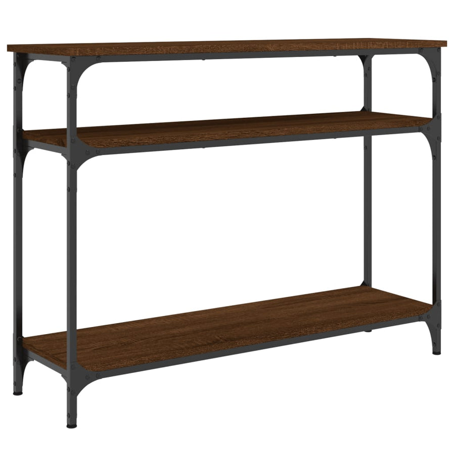 Wandtafel 100X29X75 Cm Bewerkt Hout Bruin Eikenkleur