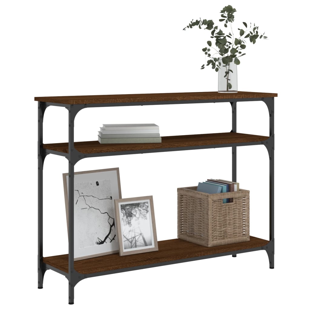 Wandtafel 100X29X75 Cm Bewerkt Hout Bruin Eikenkleur