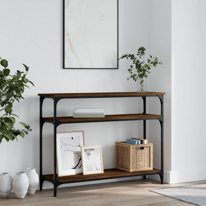 Wandtafel 100X29X75 Cm Bewerkt Hout Bruin Eikenkleur